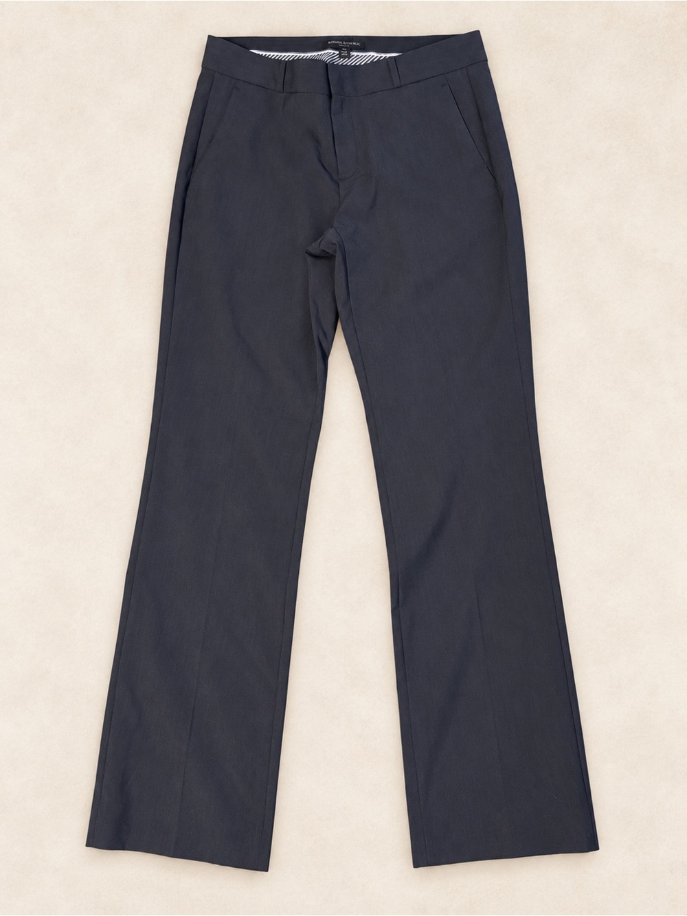 Banana Republic Logan Navy Straight-Leg Dress Trousers